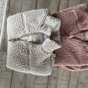 Eloise girl Cozy Sherpa Kids Jacket - girls M Cream and girls L Mauve